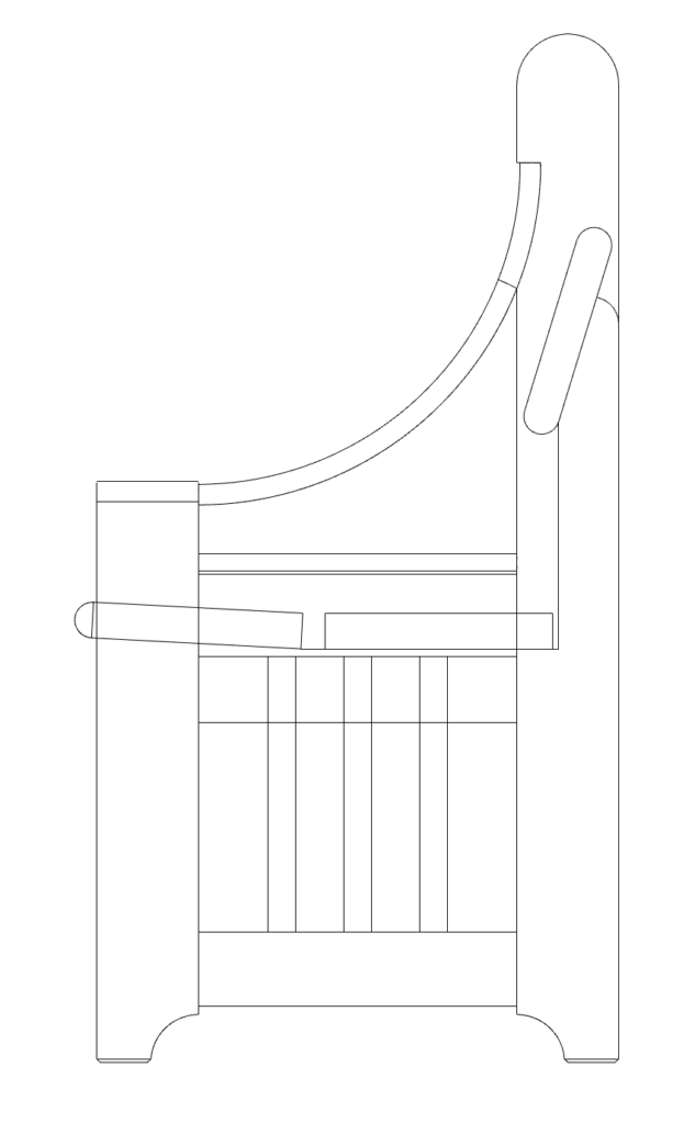 New church pew (bench) for Sions Church in Copenhagen. Designed by Dorte Wassard and Jacob Würtzen in 2022